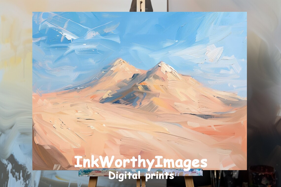 Abstract Desert Landscape, Pastel Sand Dunes