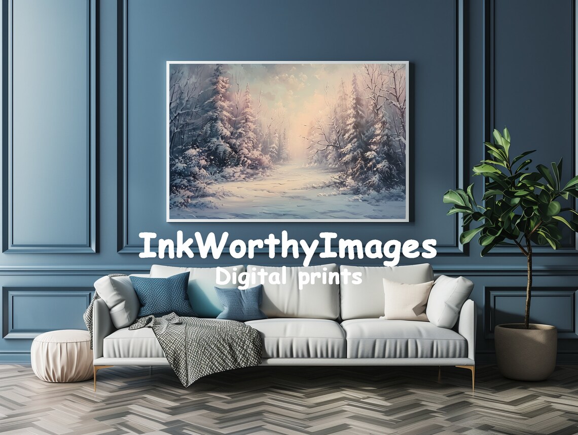 Winter Wonderland Path, Serene Snowy Forest Art Print - Image 4