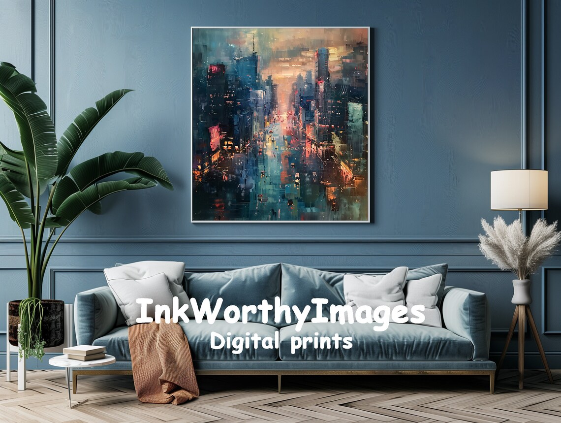 Cityscape At Dusk, Modern Urban Night Scene - Image 2