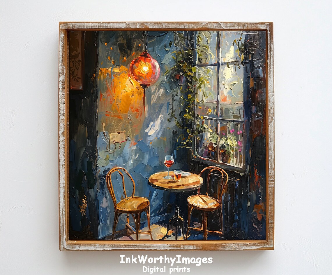 Cozy Restaurant Corner, Vintage Romantic Wall Art - Image 6