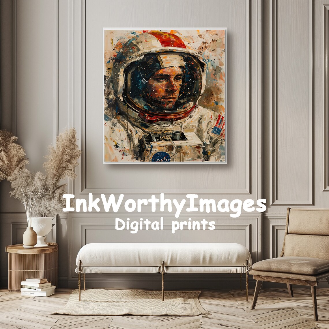 Intrepid Astronaut Portrait, Modern Nasa-Inspired Decor - Image 6