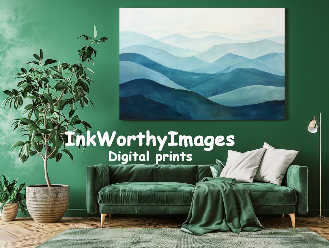 Mountain Layers Art Print, Serene Abstract Landscape - Image 3