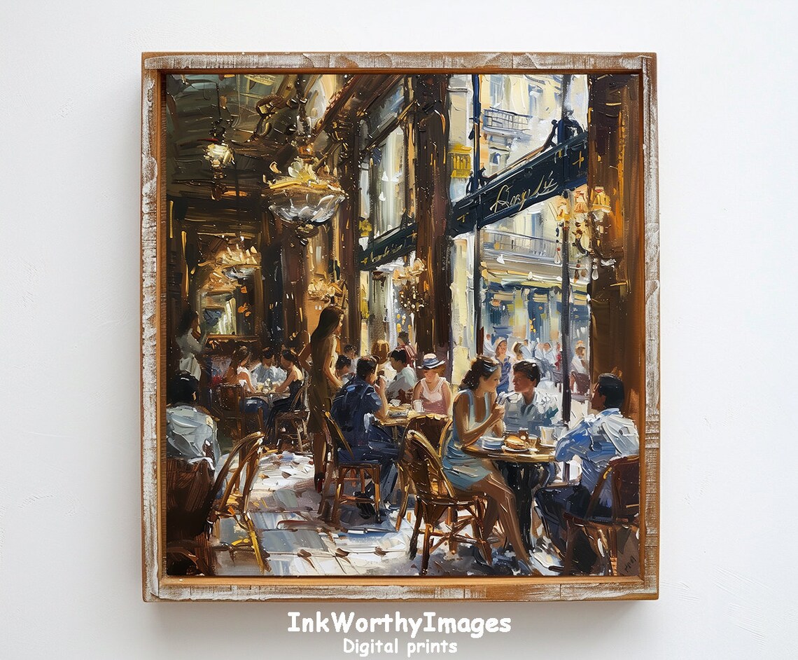 Parisian Cafe Scene, Elegant French Bistro Ambiance - Image 2