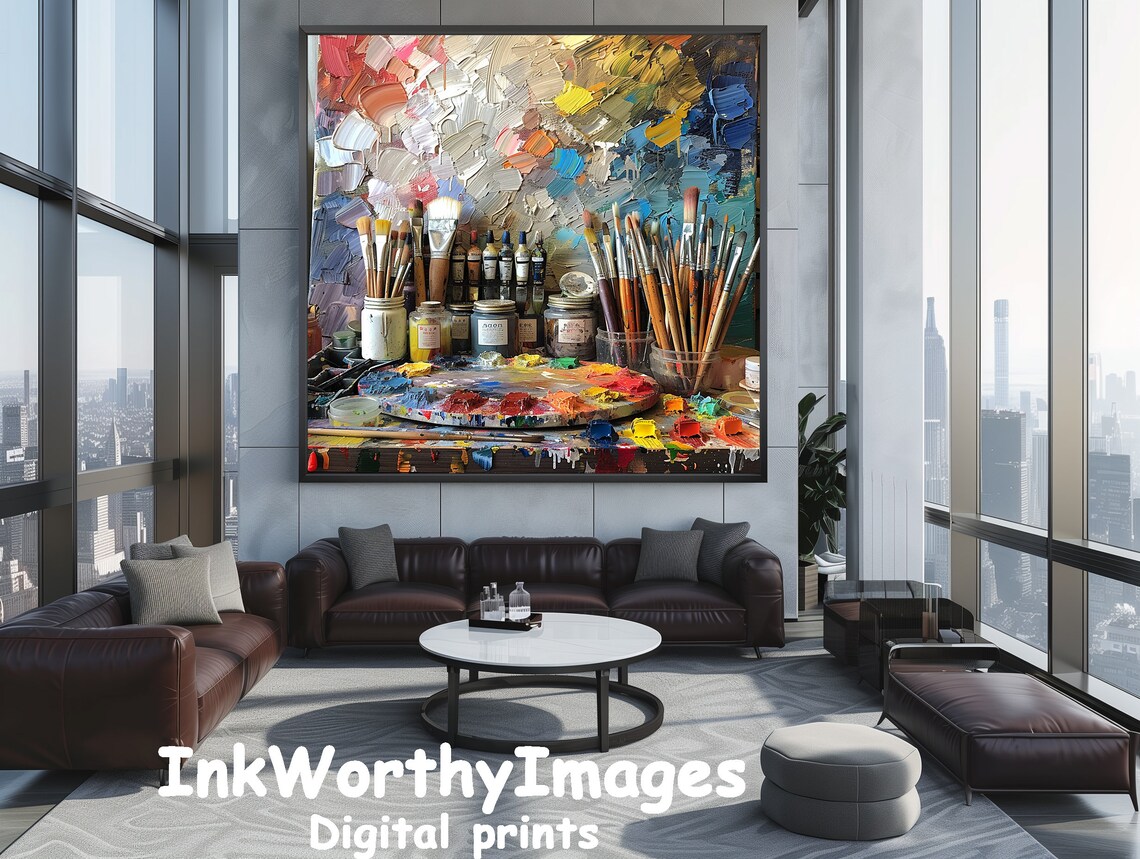 Artist's Palette and Brushes, Abstract Wall Art - Image 5