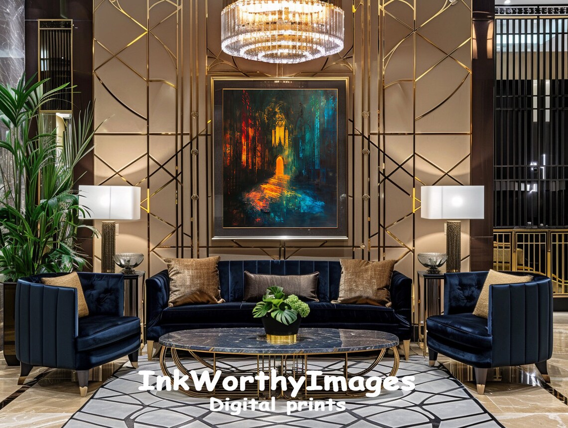 Gothic Cathedral Interior, Mystical Light Art Print - Image 2