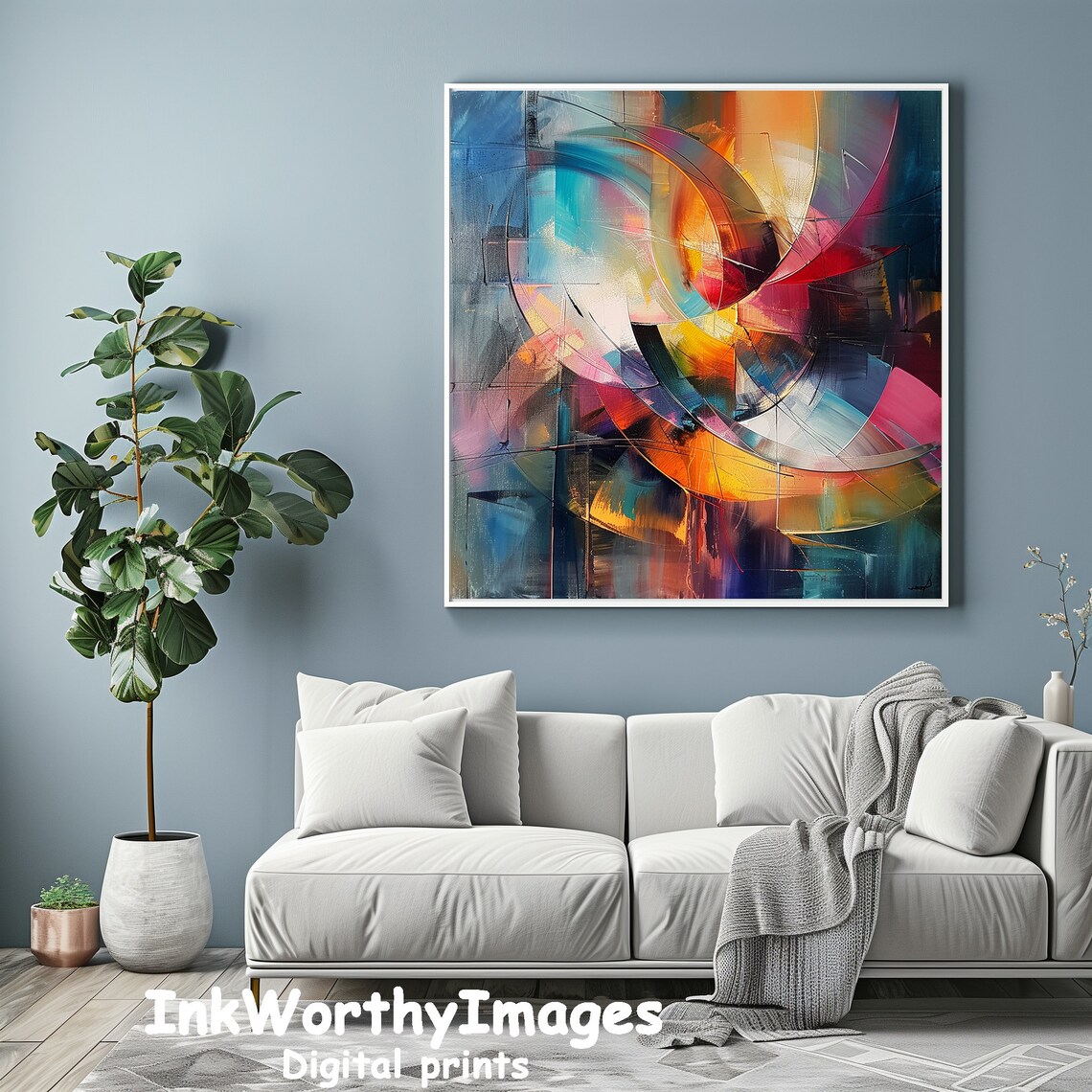 Vibrant Abstract Swirl, Modern Art Decor - Image 3