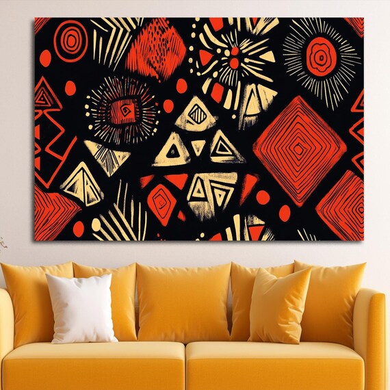 African Pattern Tribal Art Pattern Wall Art Patterns Decor Wall Art Framed African Art Gift Ideas Boho Art Original Art Modern