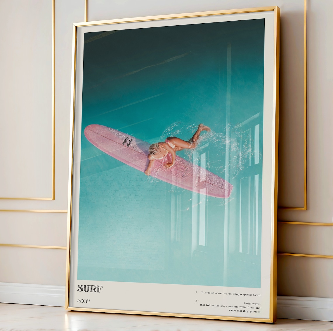 Surf Definition Wall Art, Chic Coastal Poster Print