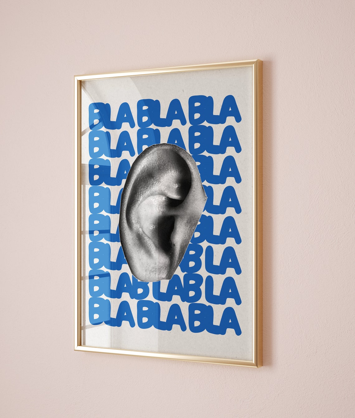 Blue Bla Bla Poster Funny Typography Maximalist Humorous Saying Print Retro Wall Art Trendy Wall Art Coquette Apartment Wall Decor - Image 2