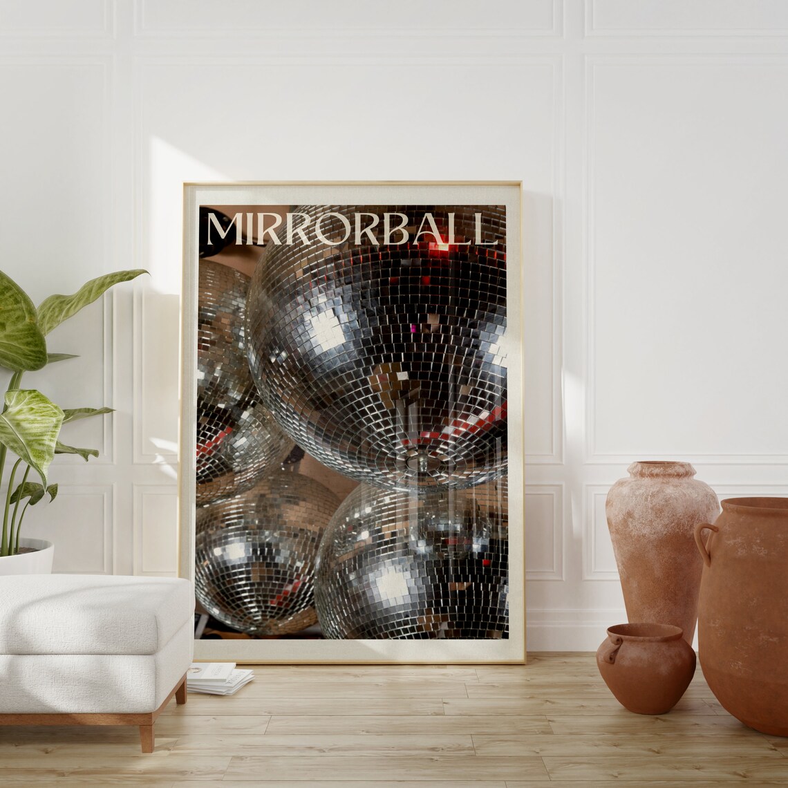 Mirrorball Poster, Preppy Trendy Disco Ball Print - Image 2