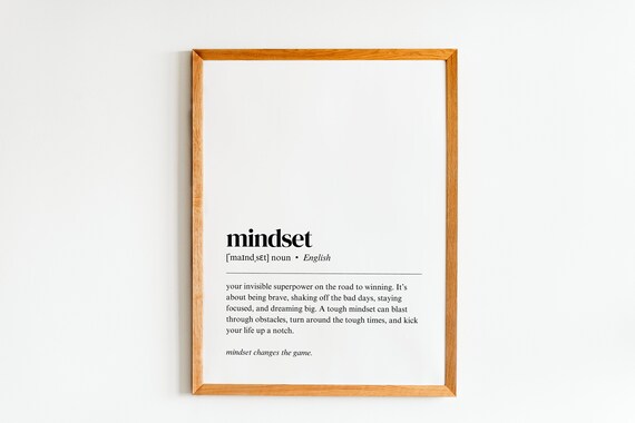 Mindset Definition Motivational Quote Poster Print
