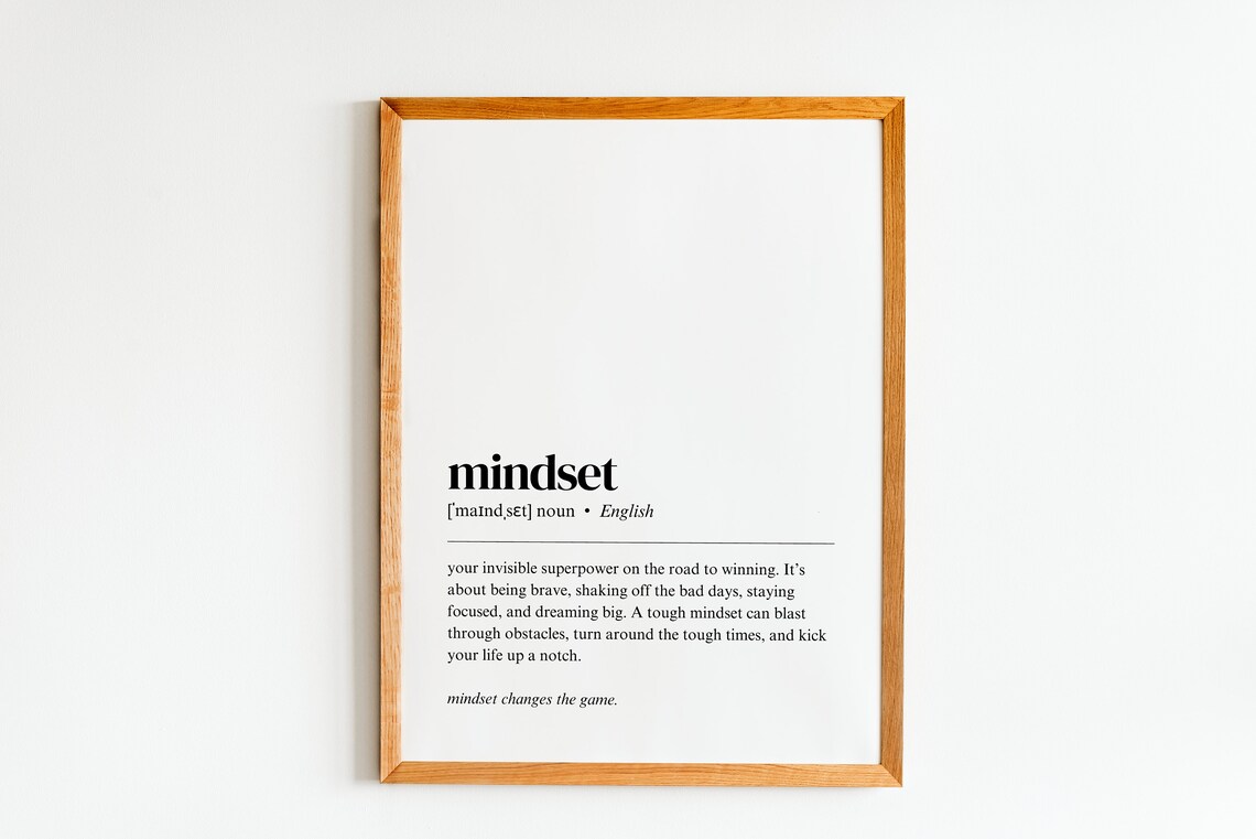 Mindset Definition Motivational Quote Poster Print