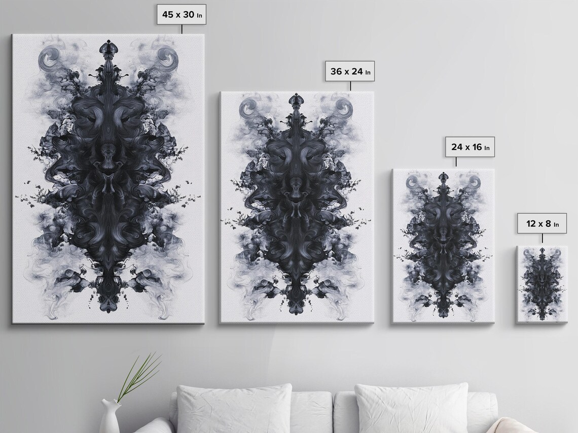 Monochrome Ink Swirl, Abstract Style Art Print - Image 3