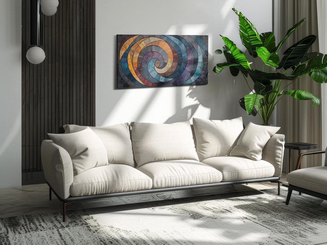 Multicolor Spiral Tiles, Abstract Art Print - Image 3