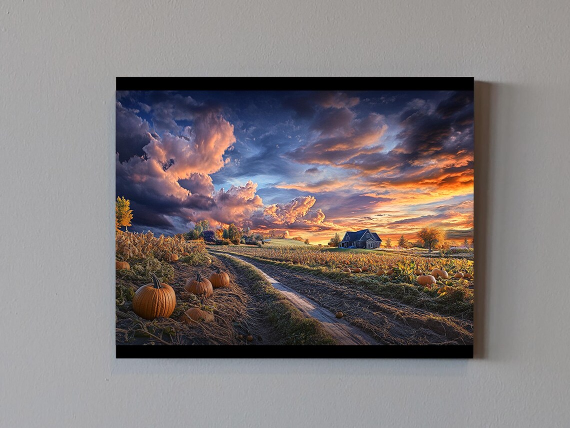 Realistic Pumpkin Patch Rustic Autumn Decor