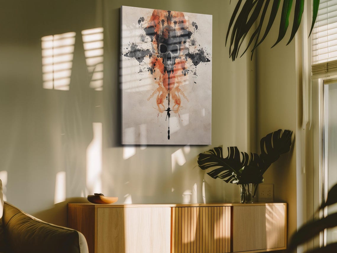 Abstract Skull Energy Burst Art Print - Image 4