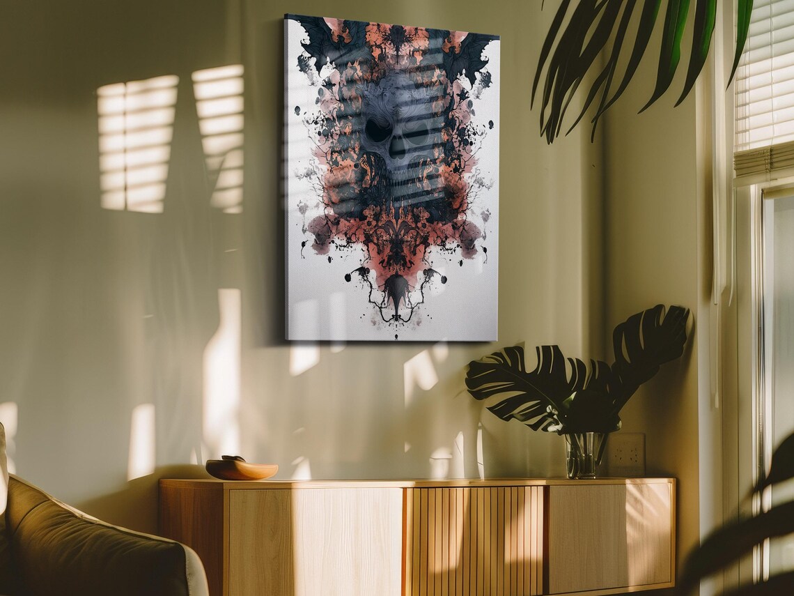 Red And Black Contrast Abstract Art Print - Image 4