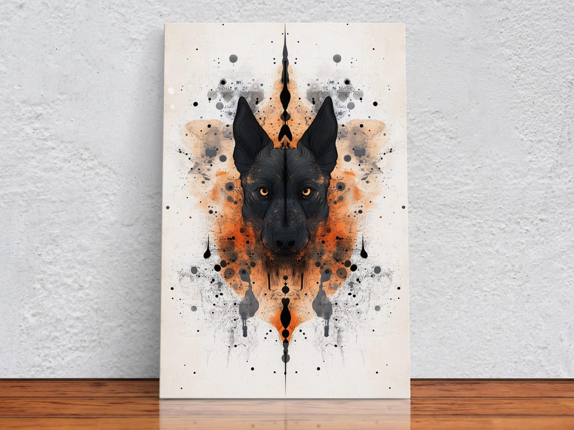 Fierce Dog Ink Splatter Art Print