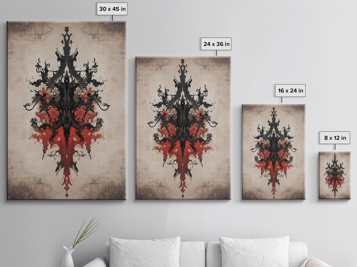 Dark Abstract Splatter, Modern Art Print - Image 3