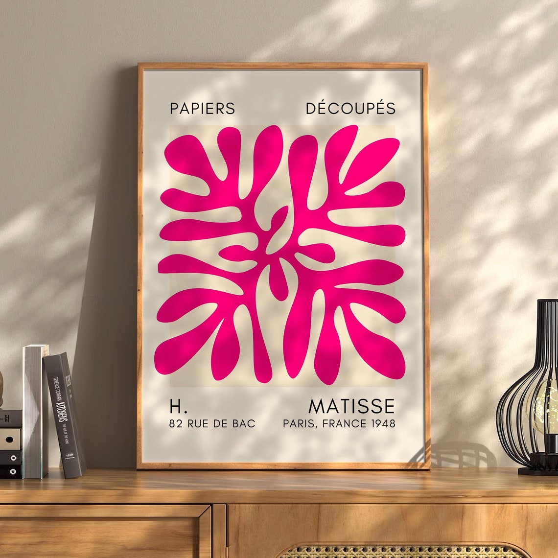 Henri Matisse Papiers Decoupes Pink Leaf Cutout Paris Wall Art