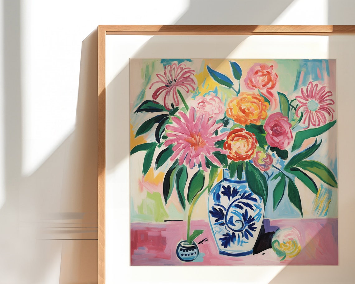 Vase Of Flowers Vintage Botanical Floral Art Print - Image 2