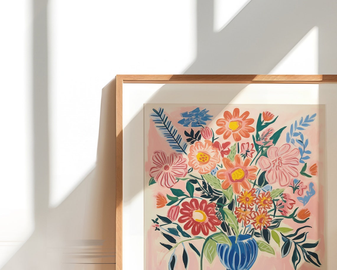 Vase Of Flowers, Vintage Botanical Wall Art - Image 2