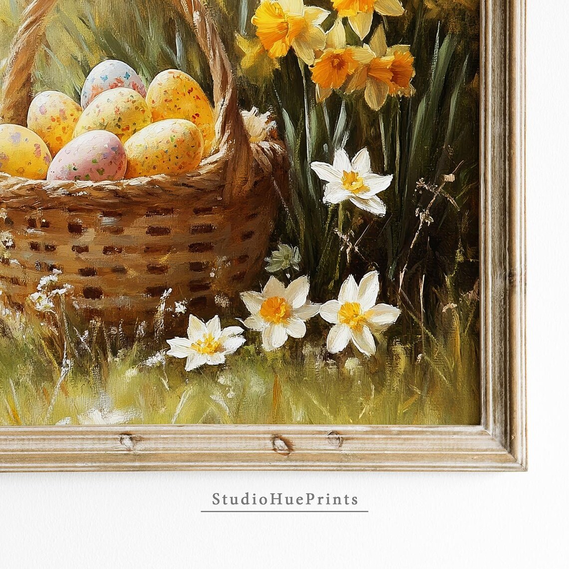 Floral Easter Egg Basket, Rustic Farmhouse Decor - Image 2