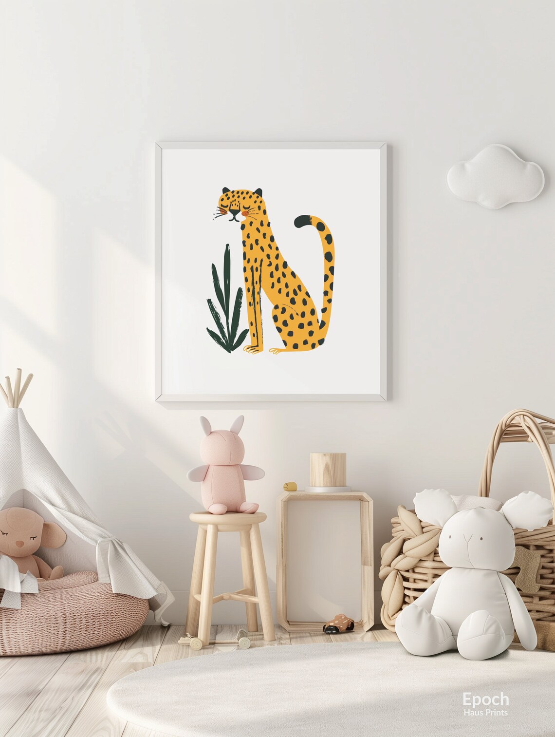 Cheetah Cat Drawings, Nursery Decor Art Print - Image 3