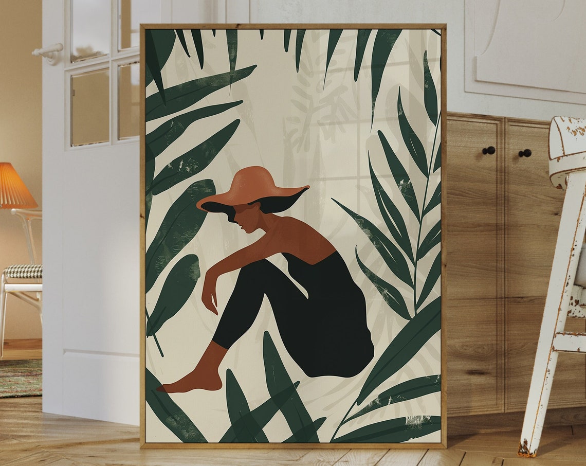 Matisse Inspired Boho Wall Art Print Japandi Prints Large