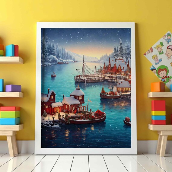 Christmas Wall Art Vintage Holiday Decor Retro Cozy Festive Designs Instant Cute Trendy