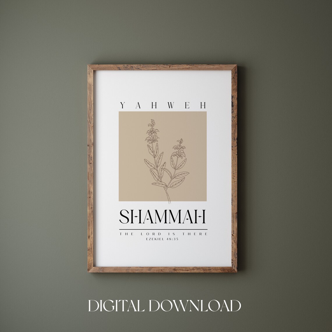Yahweh Shammah The Lord Is There Ezekiel 48 35 Boho Art Poster