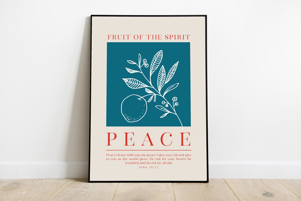 Fruit of the Spirit Peace John 14:27 Modern Botanical Art Print - Image 4