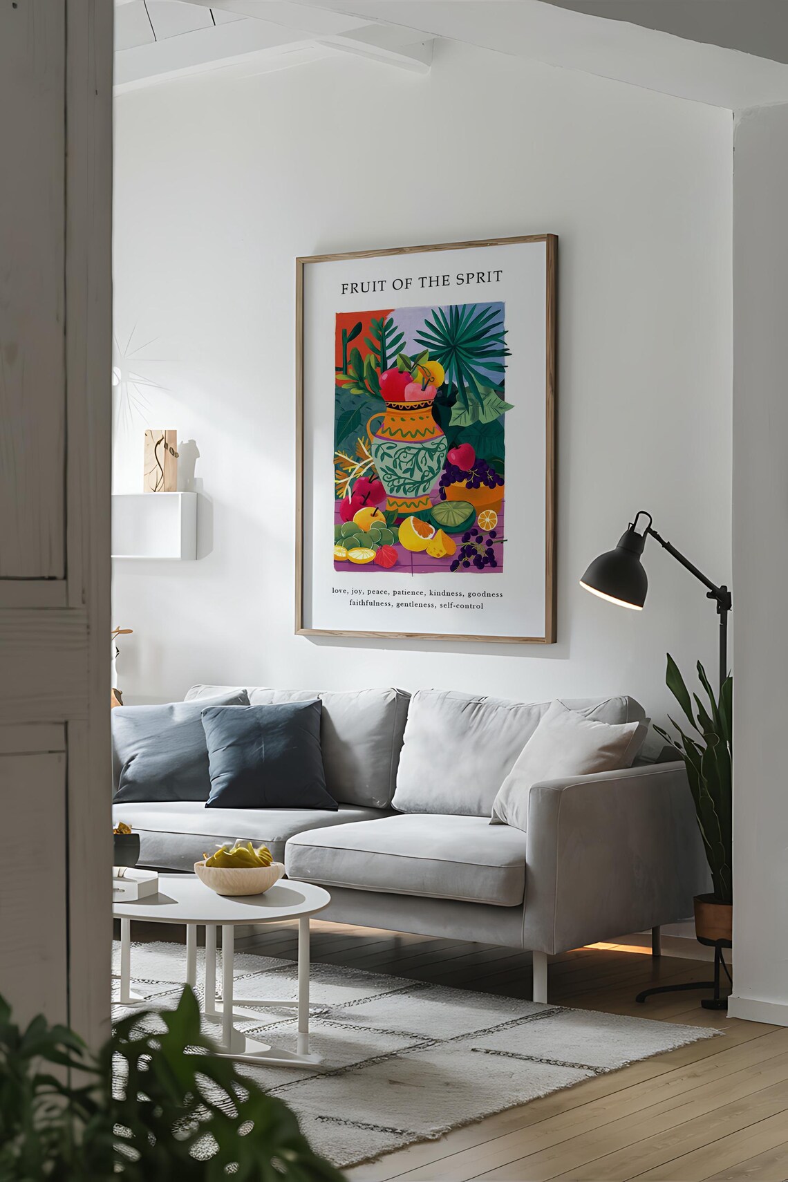Fruit of the Spirit Overflowing Vase Vibrant Still Life Faith Poster - Image 4