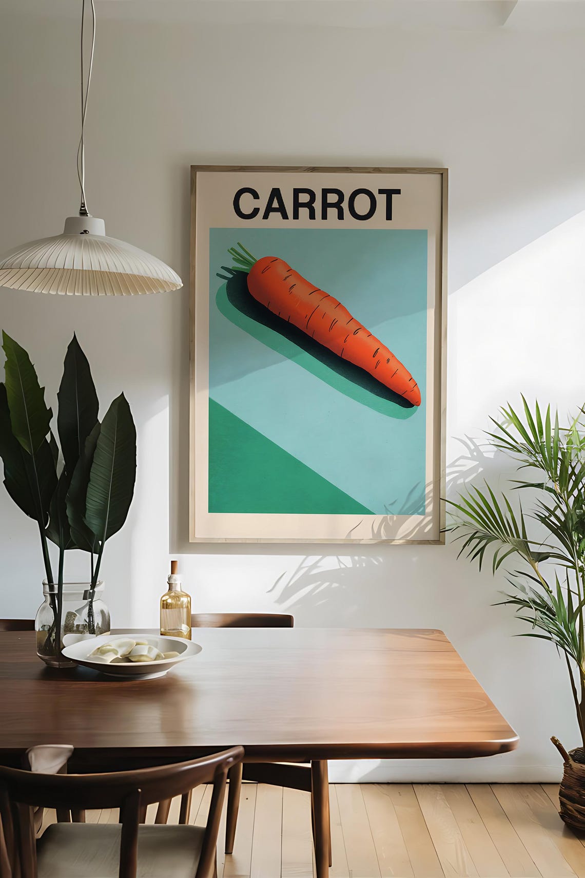 Carrot Vegetable Art Print Farmhouse Kitchen Wall Decor Rustic Food Illustration Modern Farmhouse Kitchen Decor Culinary Wall Decor - Image 3