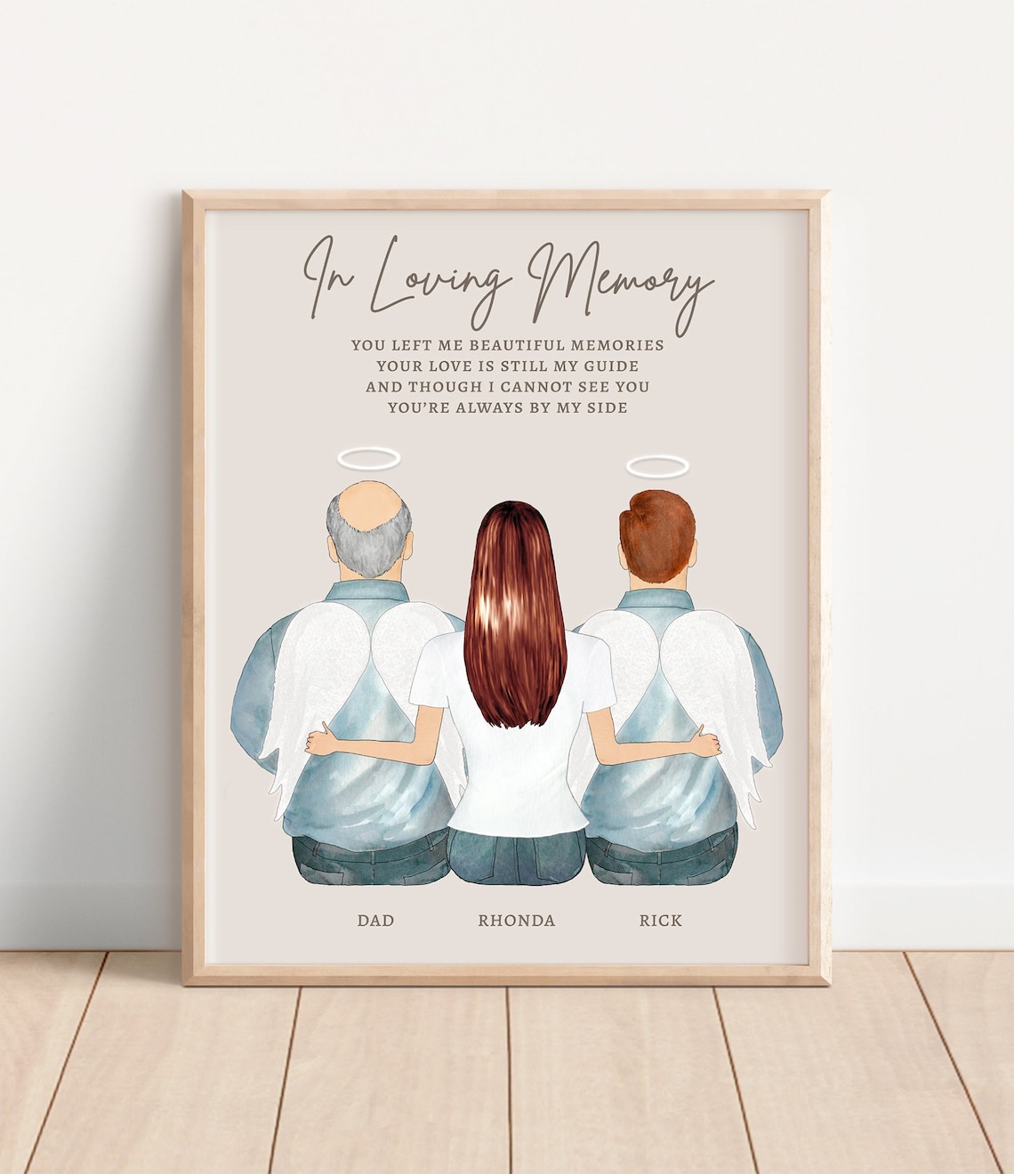 In Loving Memory Dad and Rick Angel Memorial Family Tribute Poster