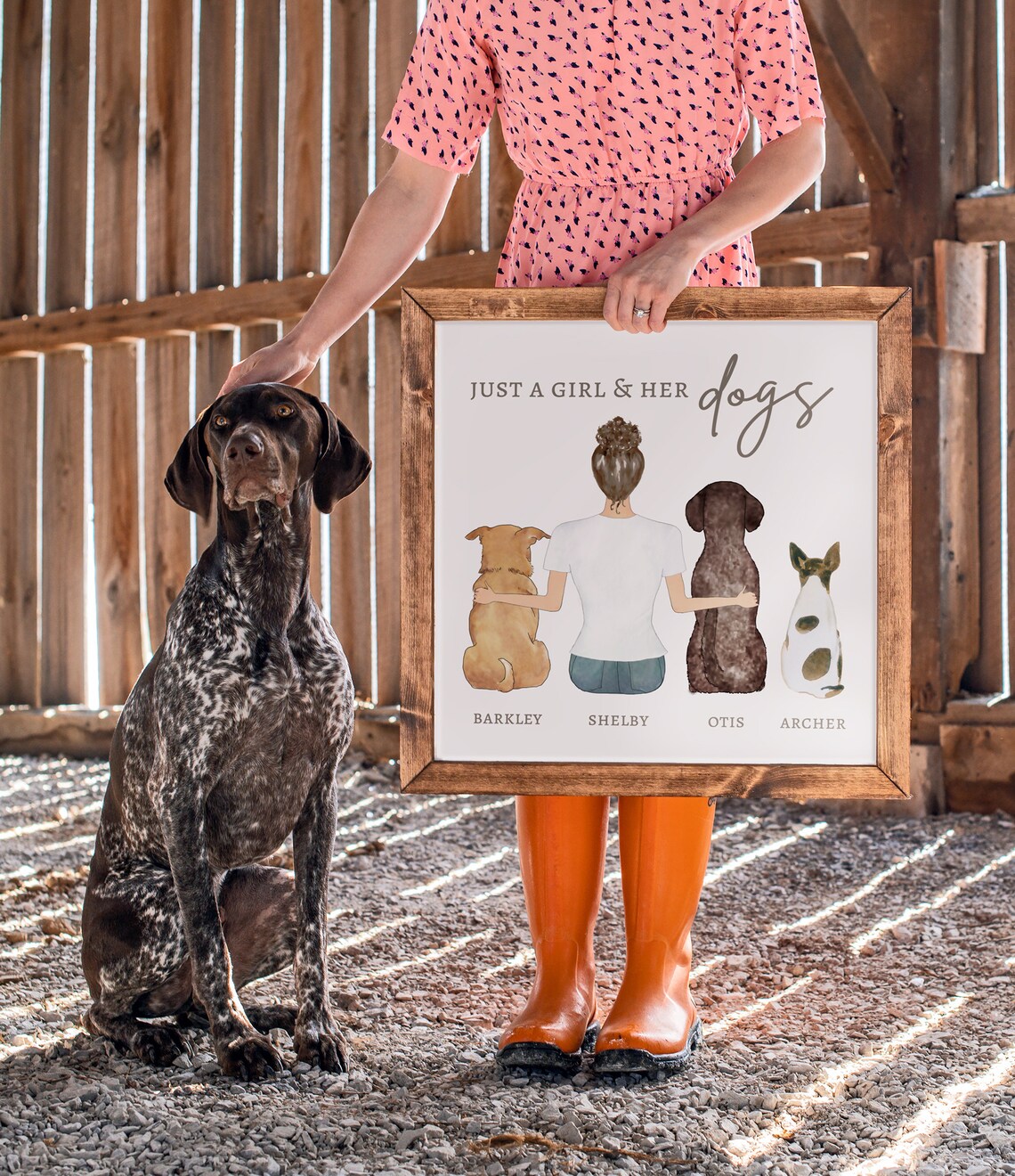 Custom Four Dogs Our Fur Babies Watercolor Pet Memorial Poster - Image 2