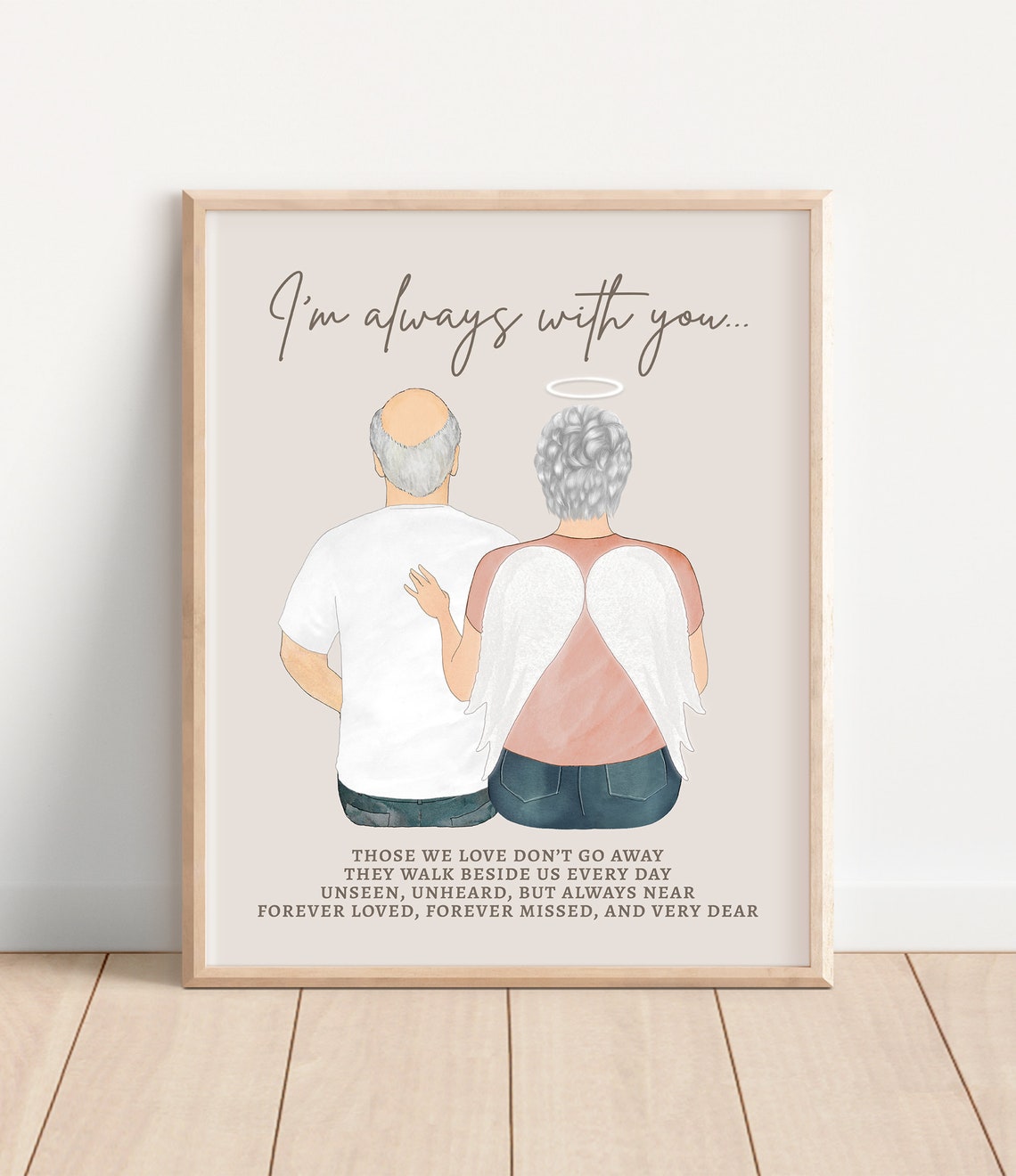 I'm Always With You Angel Wife Memorial Couple Sympathy Poster