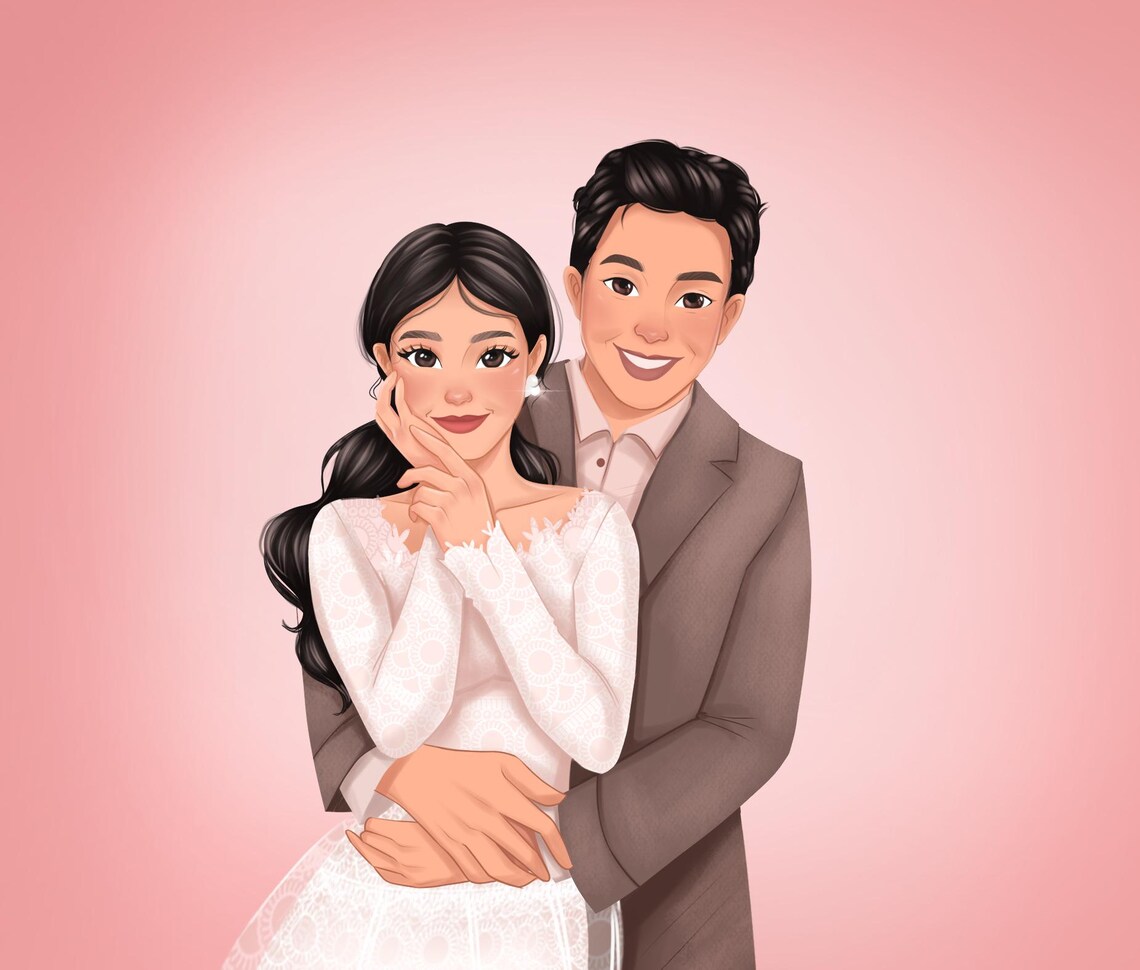 Family Hug Cartoon Animation Style Custom Portrait Illustration Poster - Image 5