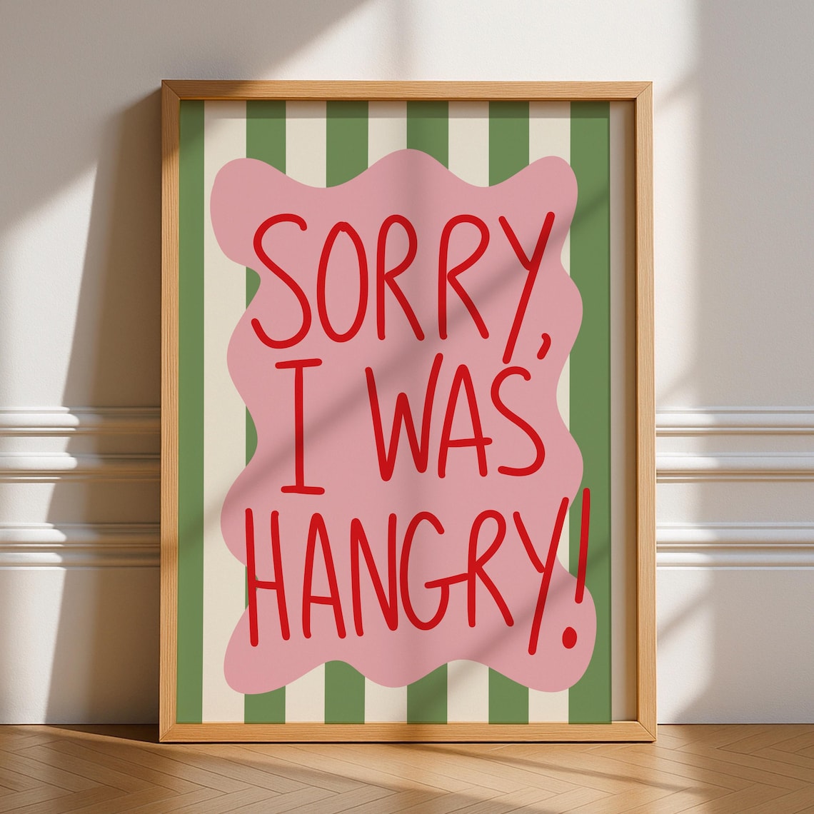Sorry I Was Hangry Bold Funky Kitchen Art Print