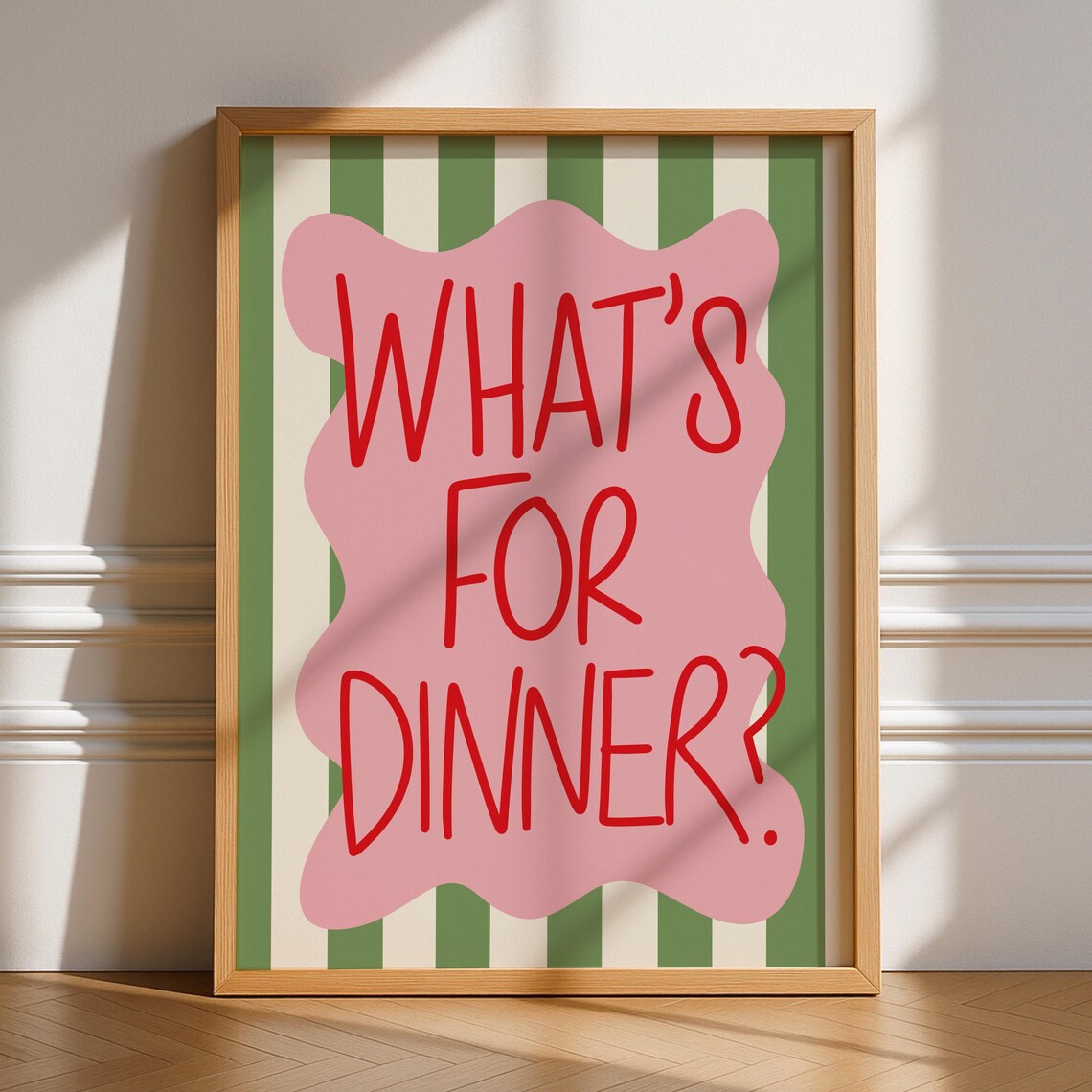 Whats For Dinner? Bold Funky Kitchen Poster