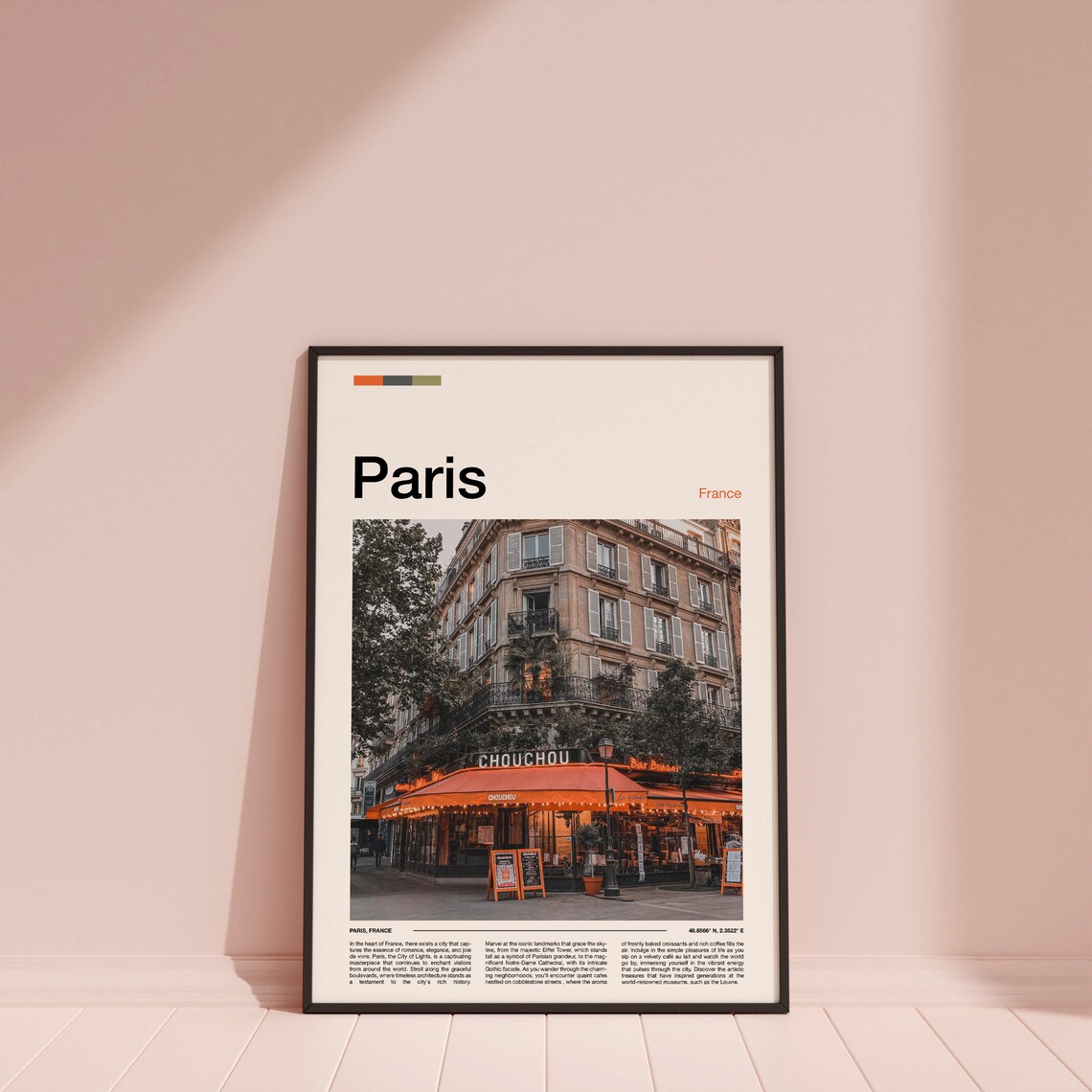 Paris France Chouchou Corner Cafe Classic Haussmann Street Poster - Image 4