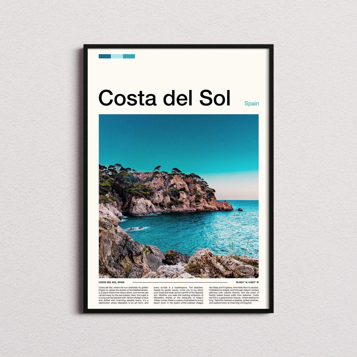 Costa del Sol Spain Rocky Cove Turquoise Mediterranean Coast Poster