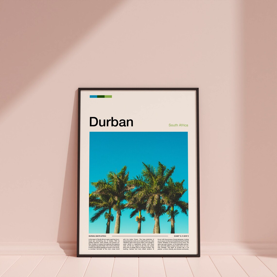 Durban South Africa Tropical Palm Trees Blue Sky Beach Poster - Image 4