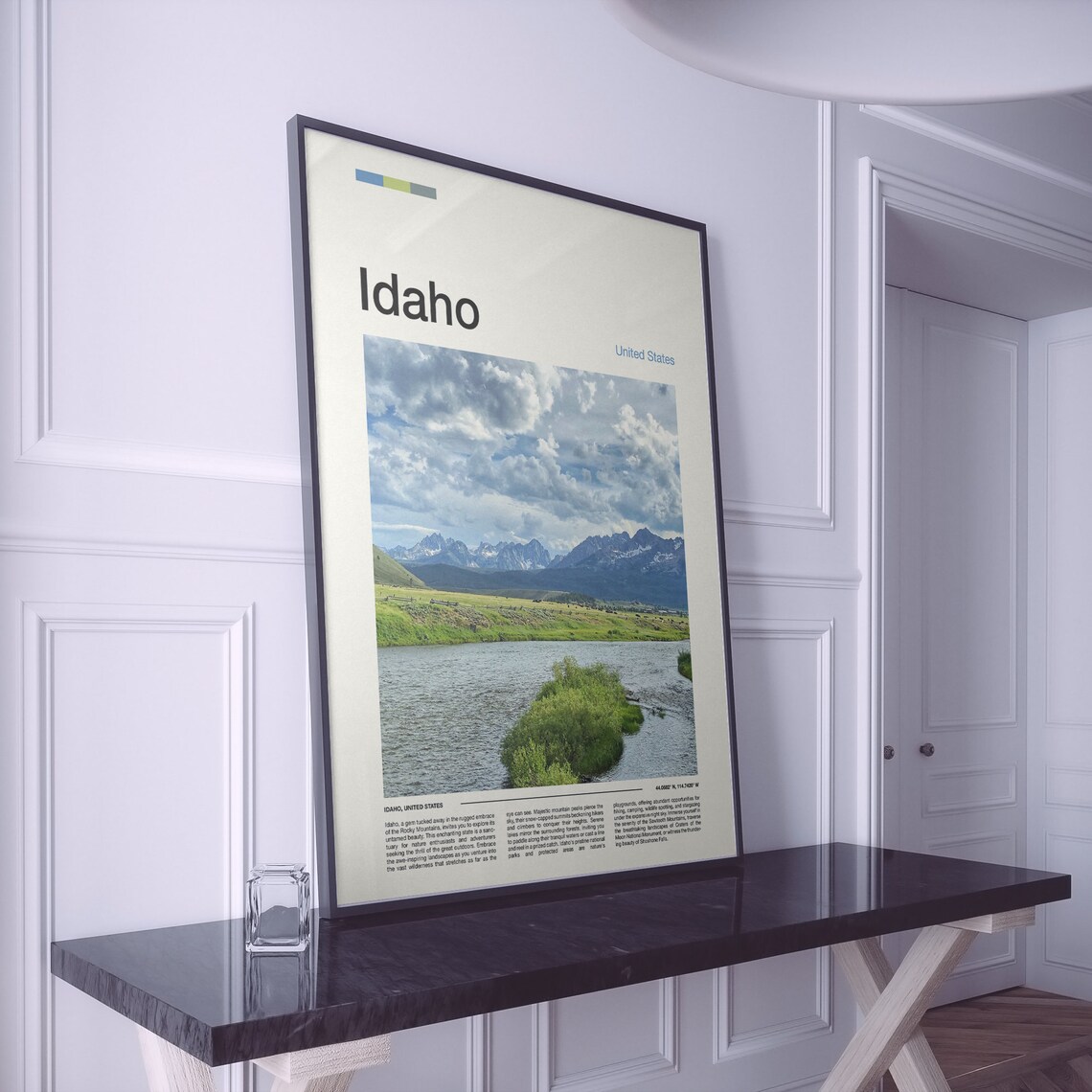 Idaho United States River Valley Mountain Landscape Travel Poster - Image 2