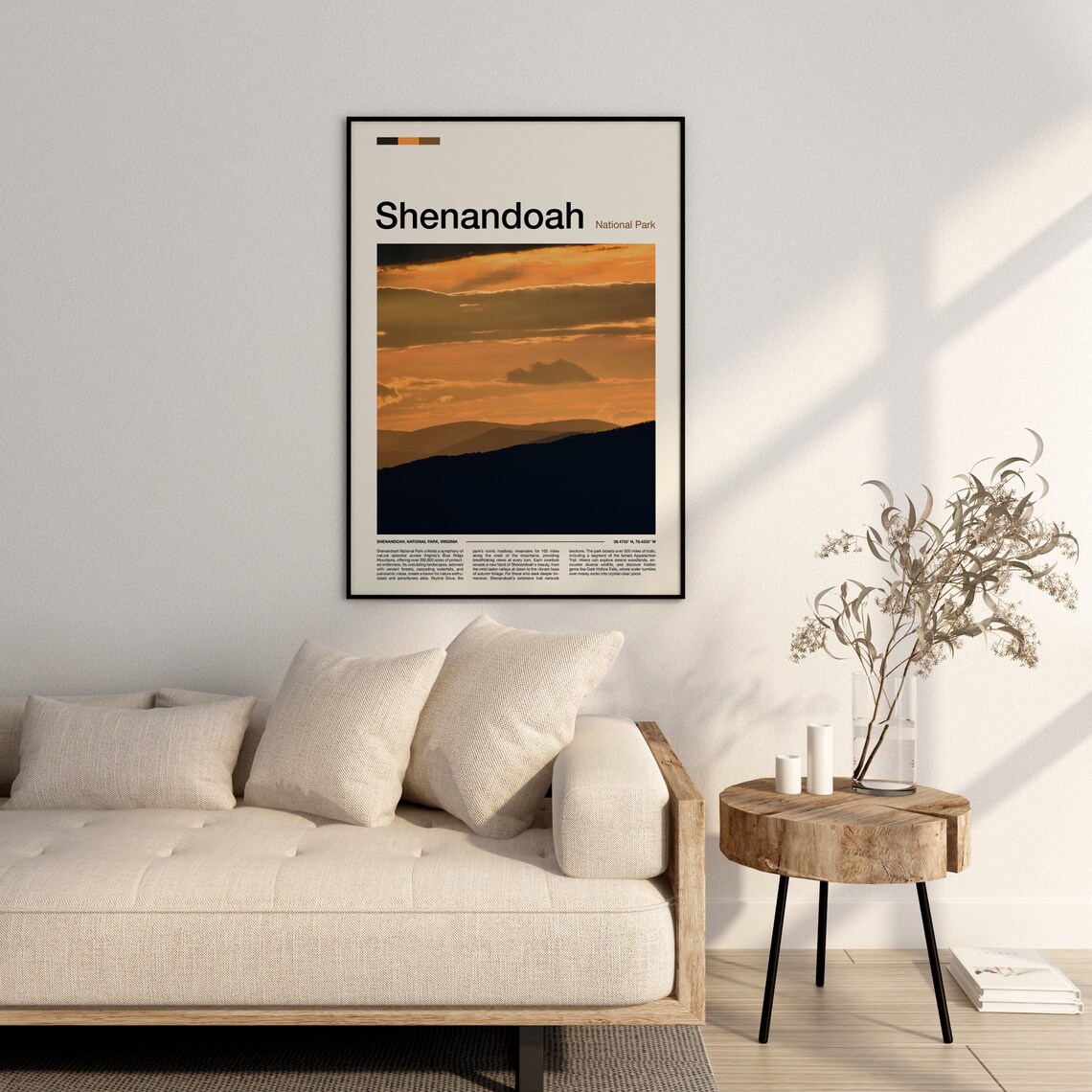 Shenandoah National Park Dramatic Golden Cloud Sunset Photo Poster - Image 3