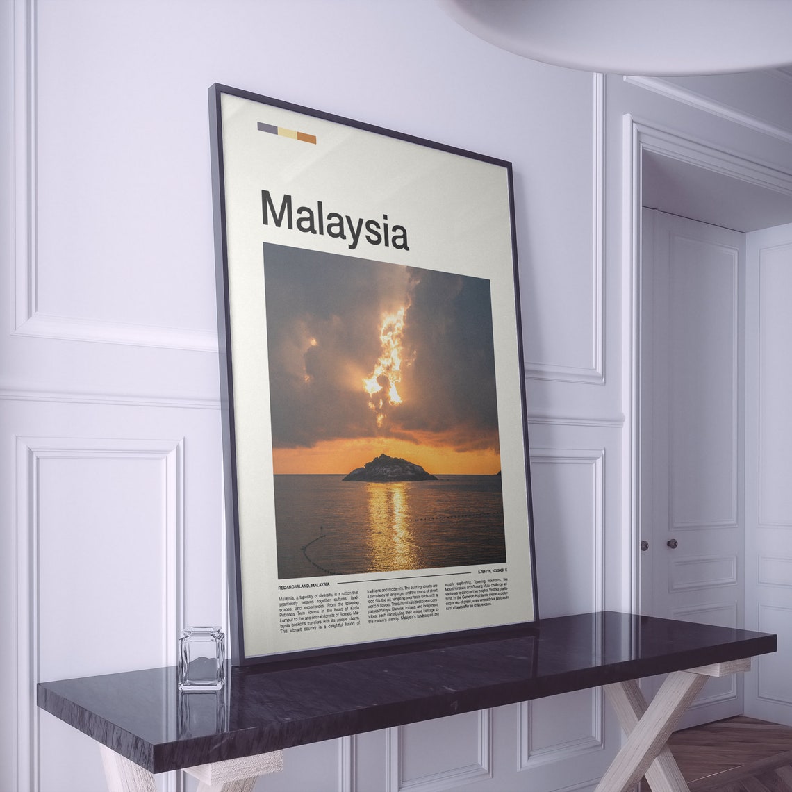 Malaysia Redang Island Sunset Rocky Isle Golden Clouds Poster - Image 2