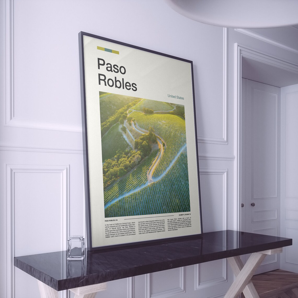 Paso Robles California Vineyard Aerial Sunset Wine Country Poster - Image 2
