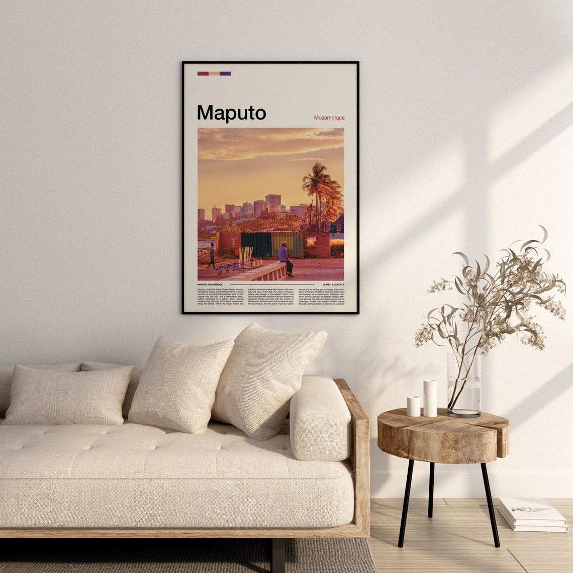 Maputo Mozambique Sunset Promenade Palm Trees City Photography Poster - Image 3
