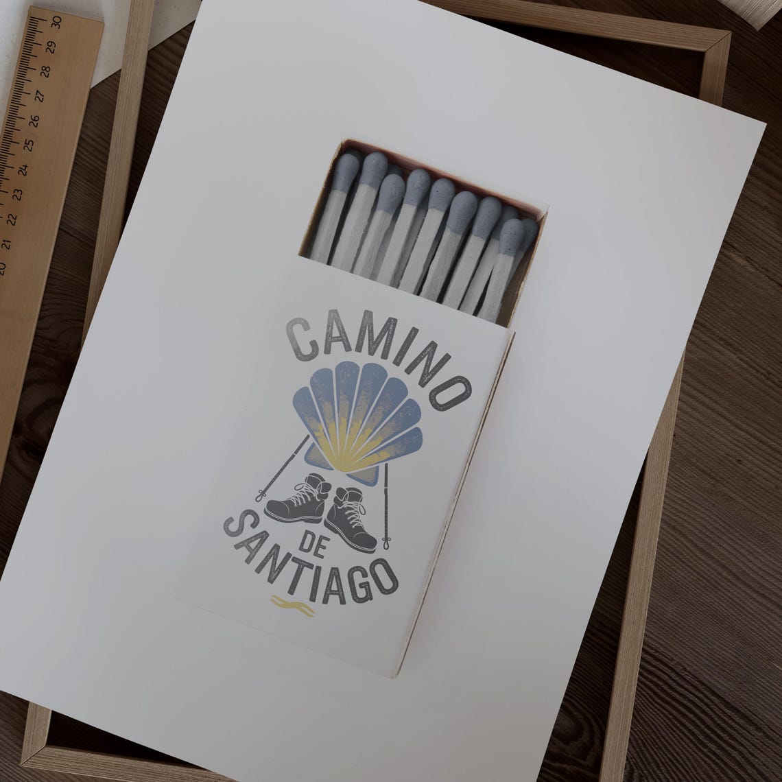 Camino de Santiago Pilgrim Scallop Shell Boots Travel Poster - Image 2