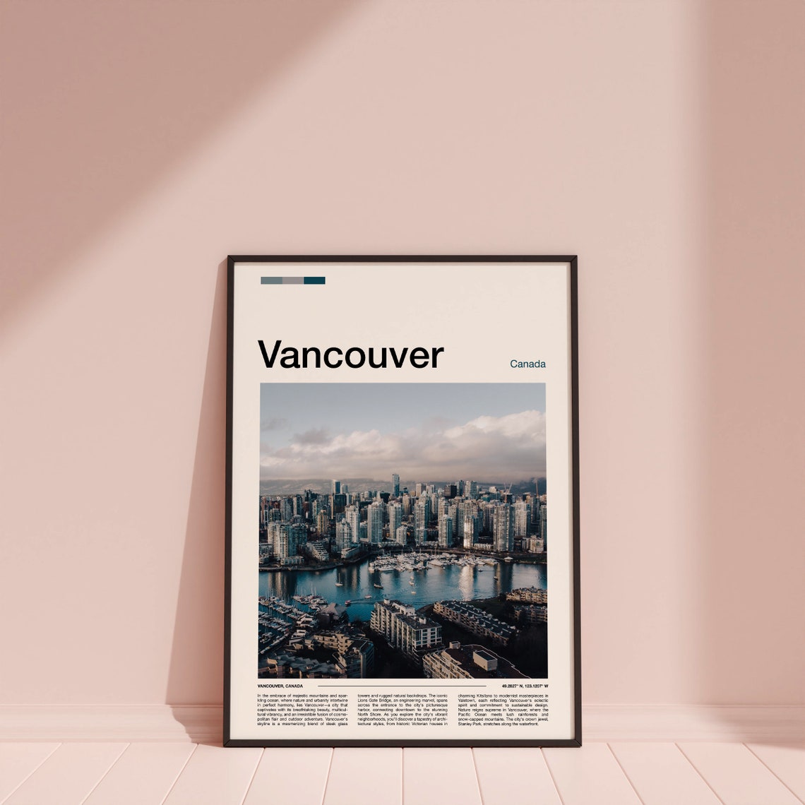 Vancouver Canada Downtown Skyline Harbor Marina Aerial Poster - Image 4